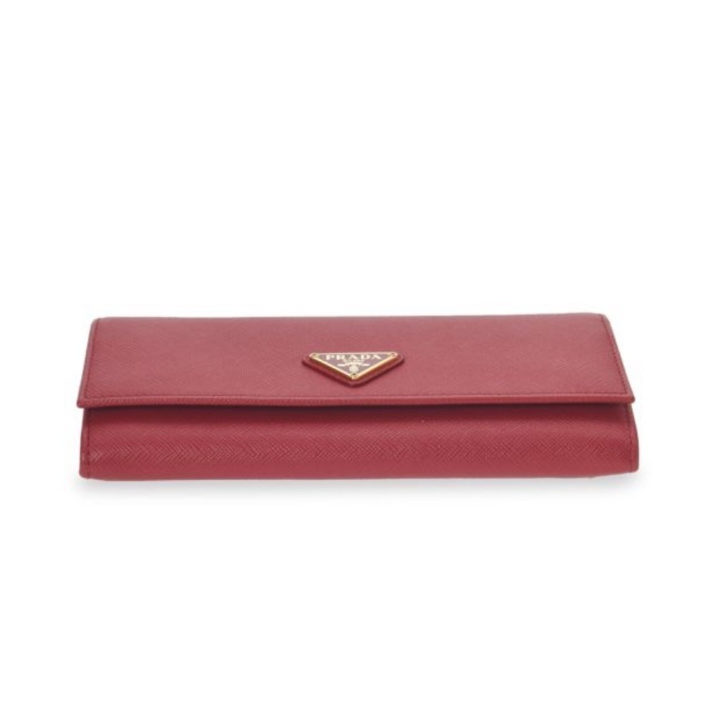 Prada Authentic Vintage Red Leather Saffiano Long Ladies Wallet. 103